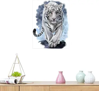 Тигр | Наборы 5D | Белый тигр, сделай сам, алмазная художественная роспись по номерам, наборы с полной вышивкой стразами для домашнего декора стен